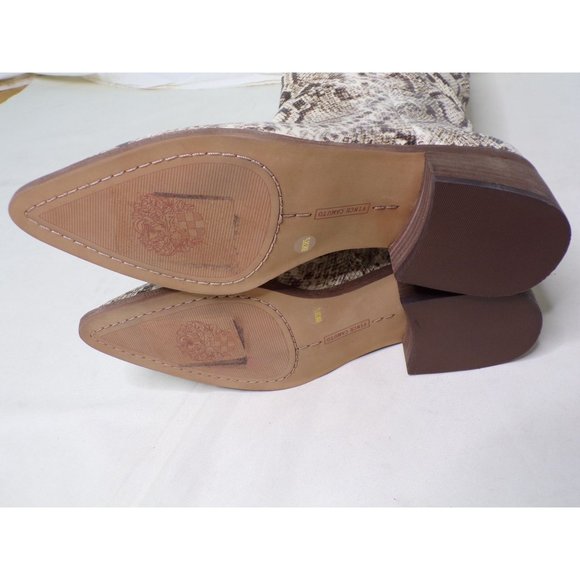 🆕 VINCE CAMUTO Beaanna Knee High Snake Print Boot Natural 8 - Picture 13 of 13